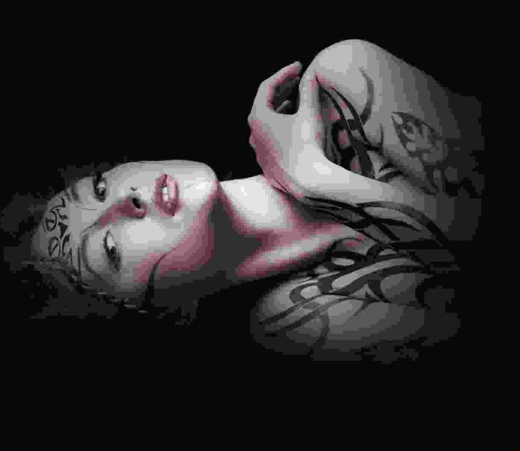 Full body tattooed girl